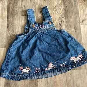 ⭐️10/$10 Baby Korral Embroidered Horses Overall Dress 12mo